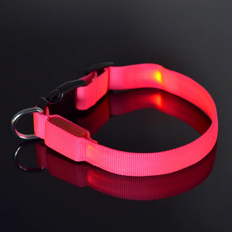 Wholesale Dog Collar Parts,Nylon Pet Training Collar,Glow In Dark Dog
