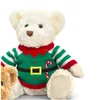 Custom Stuffed Animal Plush Christmas Ornaments Teddy bear in Elf Knitted Sweater Shirt