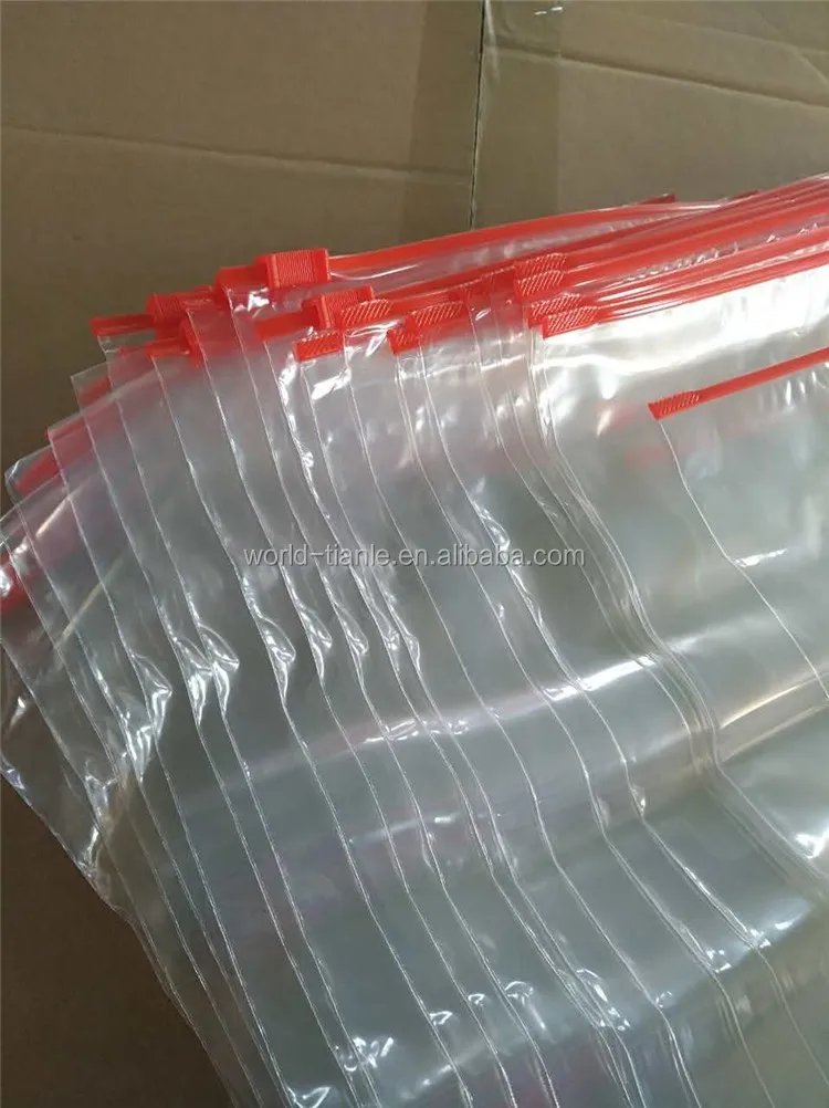 Ldpe Plastic Slider Storage Zipper Bag Reclosable Zip Bag With Custom ...