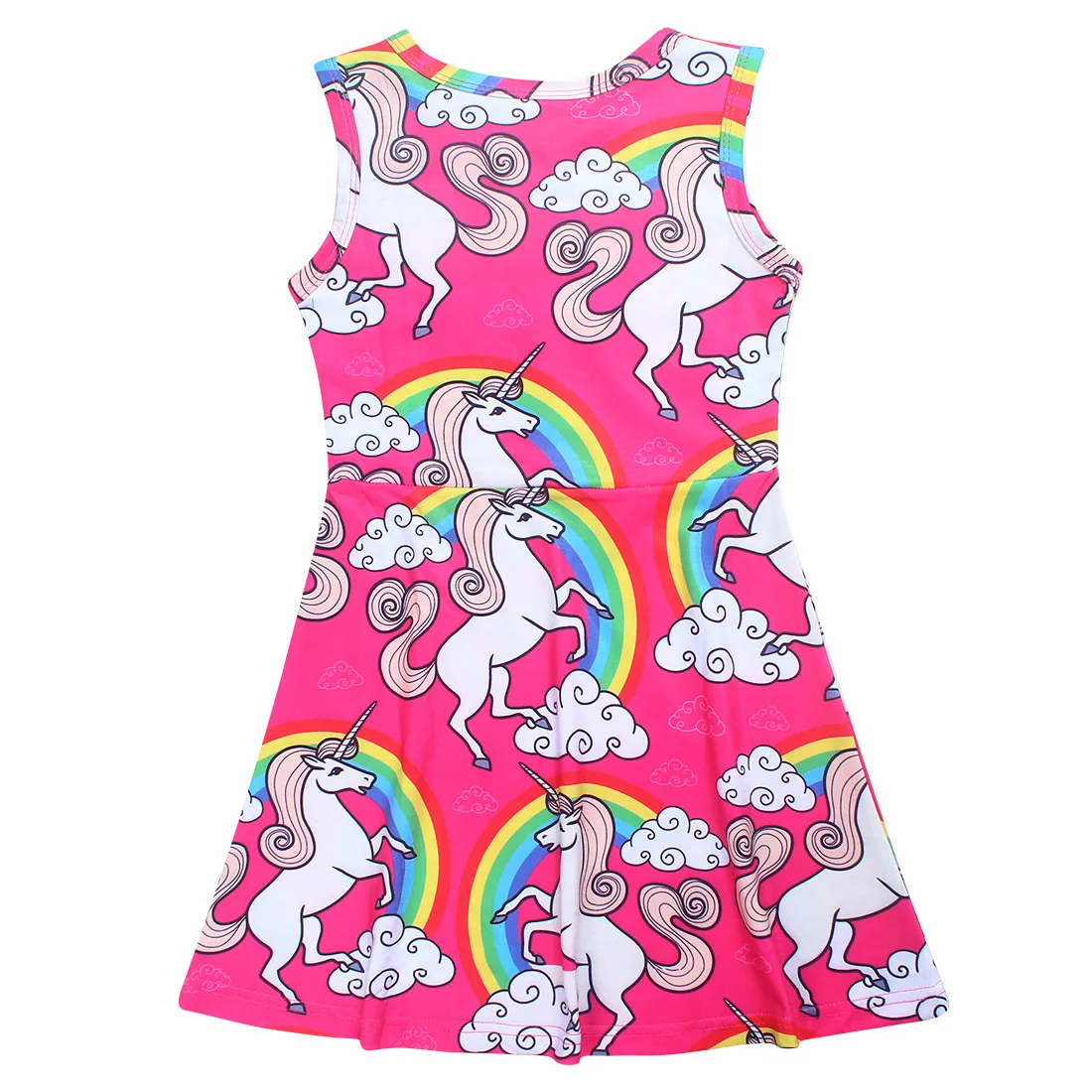 Girls Unicorn Dress Baby Rainbow Dresses Designs Toddler Pleated Skirt ...