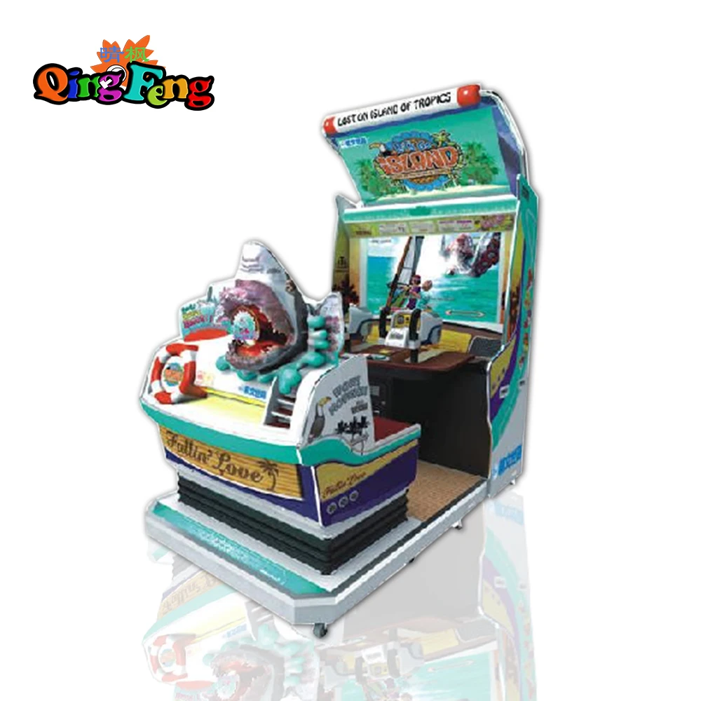 Qingfeng 2017 carton fair 42 inch adventure island indoor simulator racing car game machine