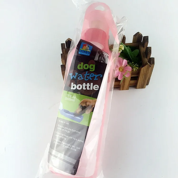 17oz Plastic Dog Water Bottle, Pet Plastic Bottle, Dog Bowl Portable