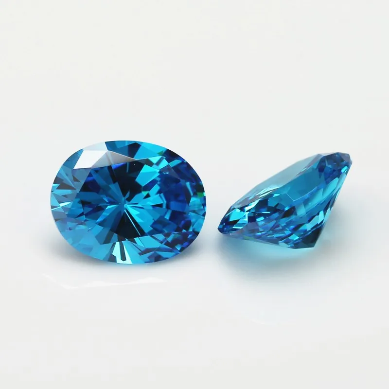 Medium Aqua Blue Color Synthetic Cz Gemstone For Jewelry