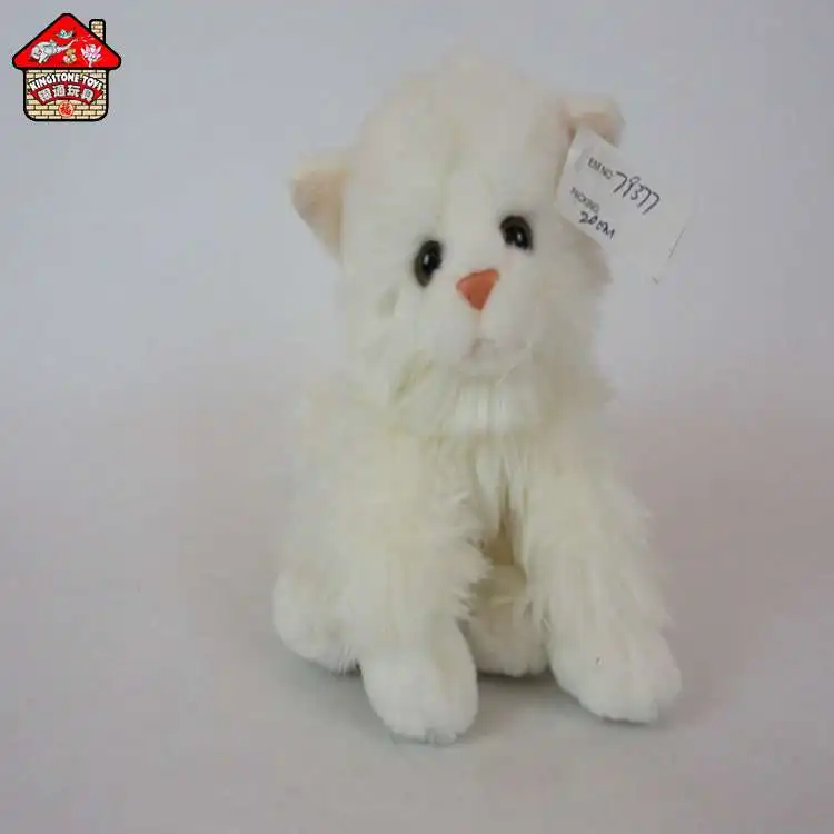 fluffy white cat toy