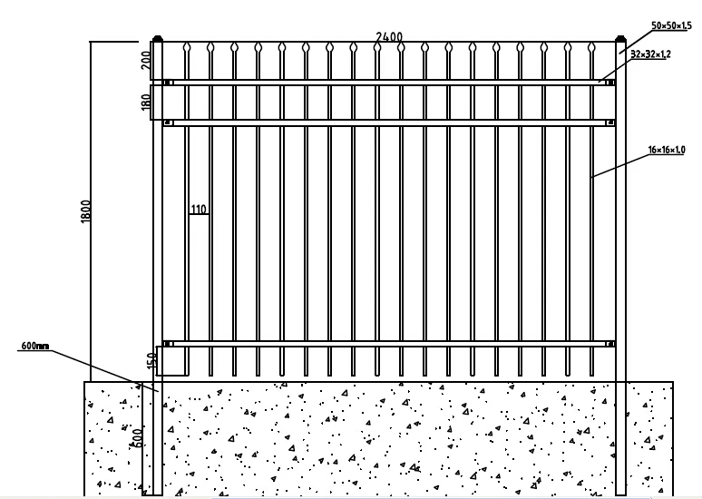 Fence Panels Square Tube,euro Panel Fence,corrugated Metal Fence Panels 