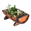 Succulents Planter Barrels Flame Burnt Brown Flower Pots