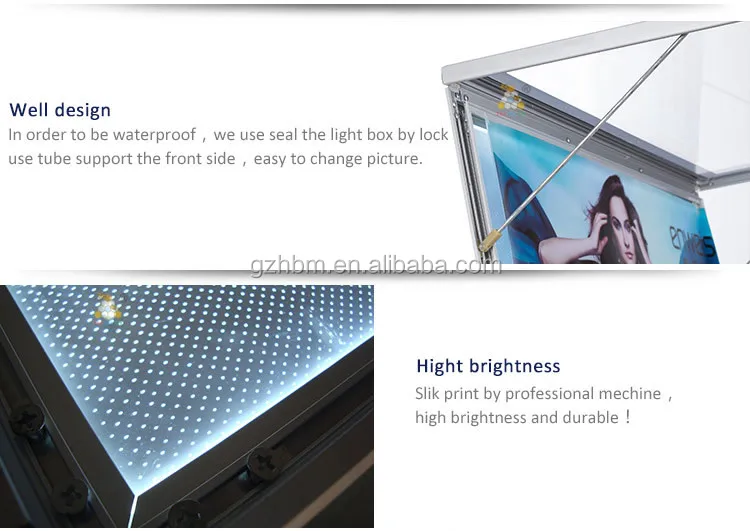 Outdoor light box snap aluminum LED picture frame waterproof slim light box