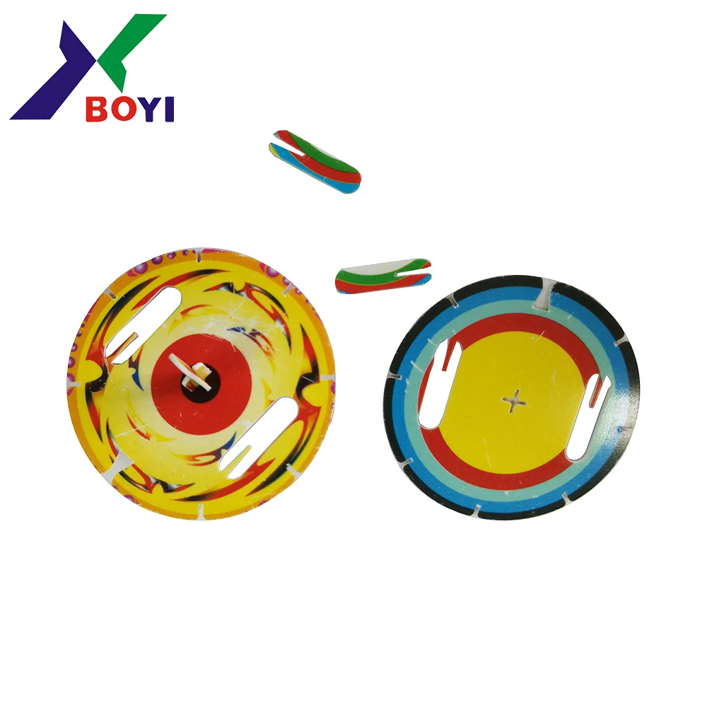 Hunan factory OEM UK Custom Promotion Tazo Card Plastic Diy 3d PP gyroscope 3D pp Spinner spinning top puzzle spinning tazo card