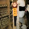 35cm beautiful customized orange plush panda head massage stick with matched panda head