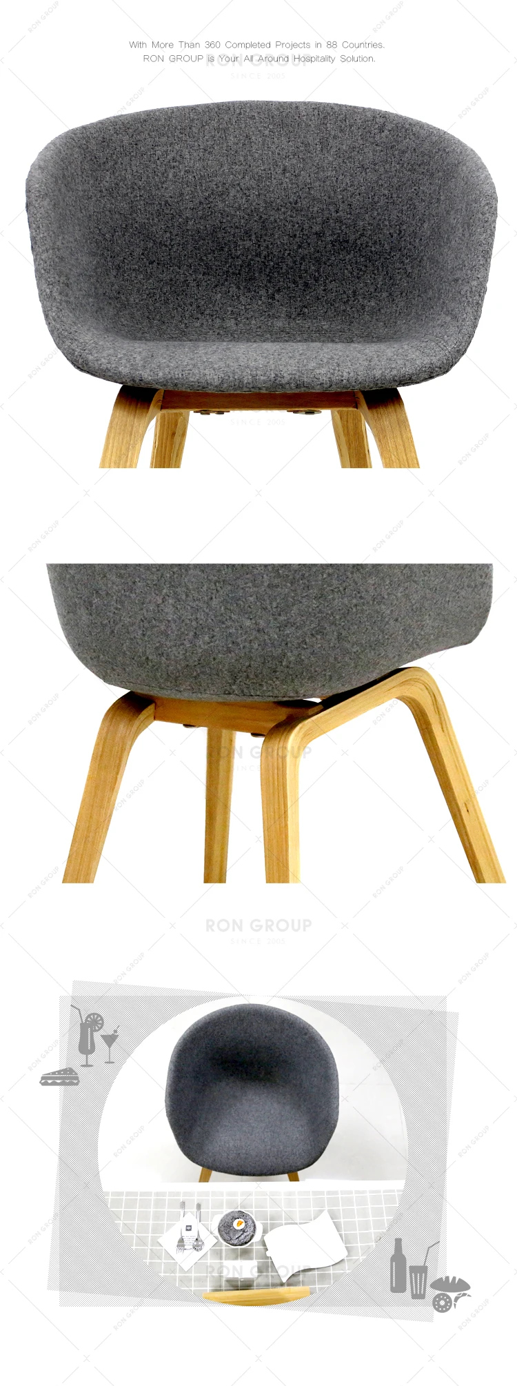 Factory custom comfortable modern arm chairs for restaurant