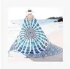 Chiffon Large Microfiber Printed Round Pattern Square Camping Swimming Polyester Beach Shawl Pareo 150*210cm