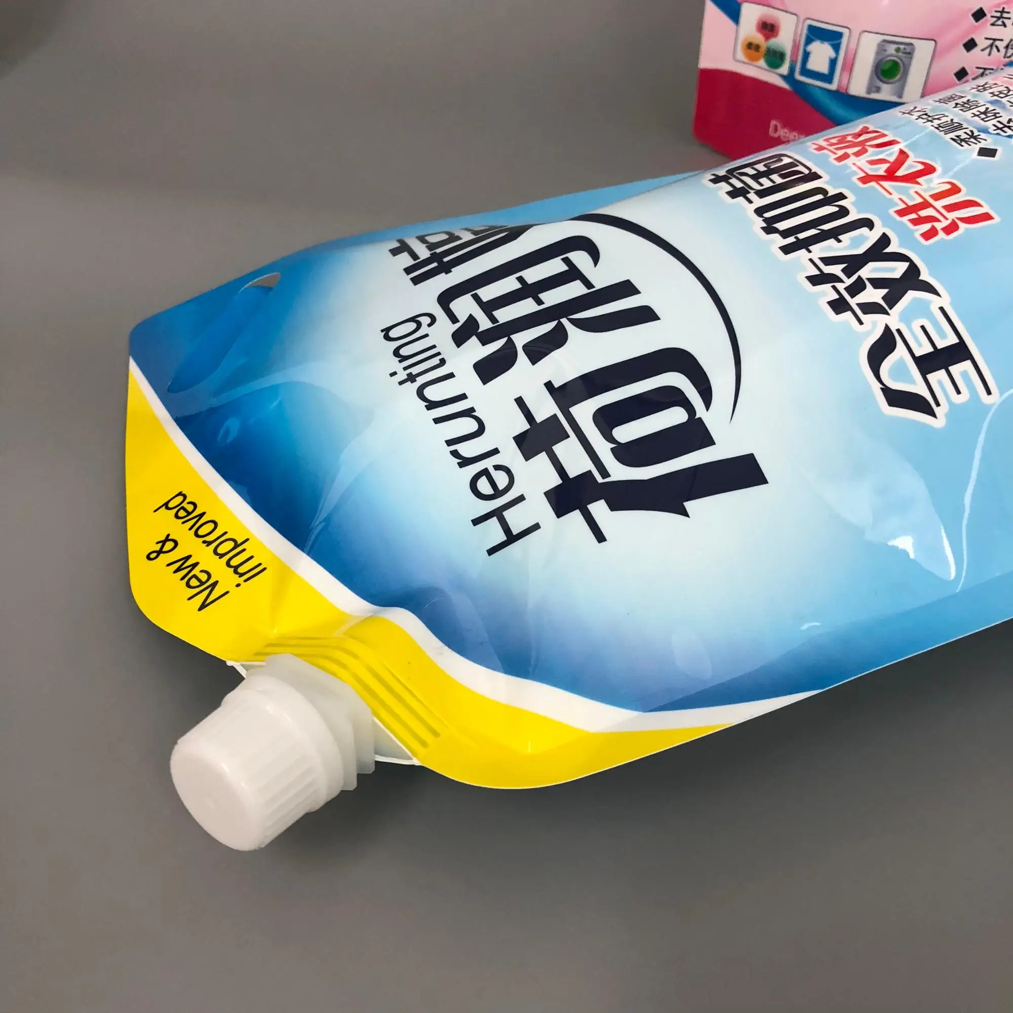 laundry detergent spout pouch