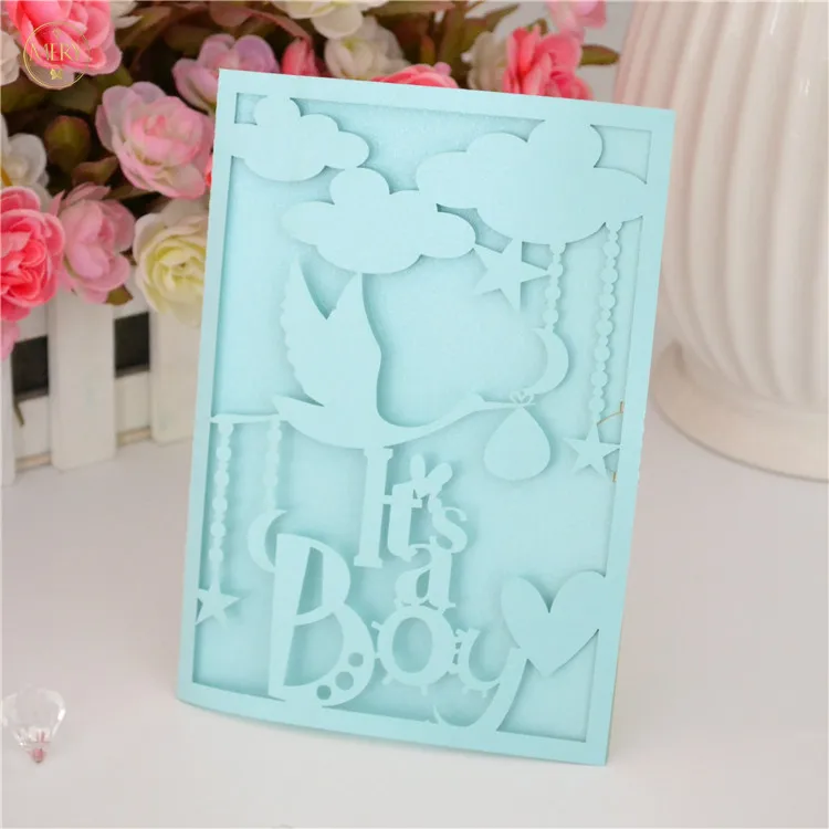 Laser Cut Baby Shower Invitations / 30pcs Gender Reveal Laser Cut Baby