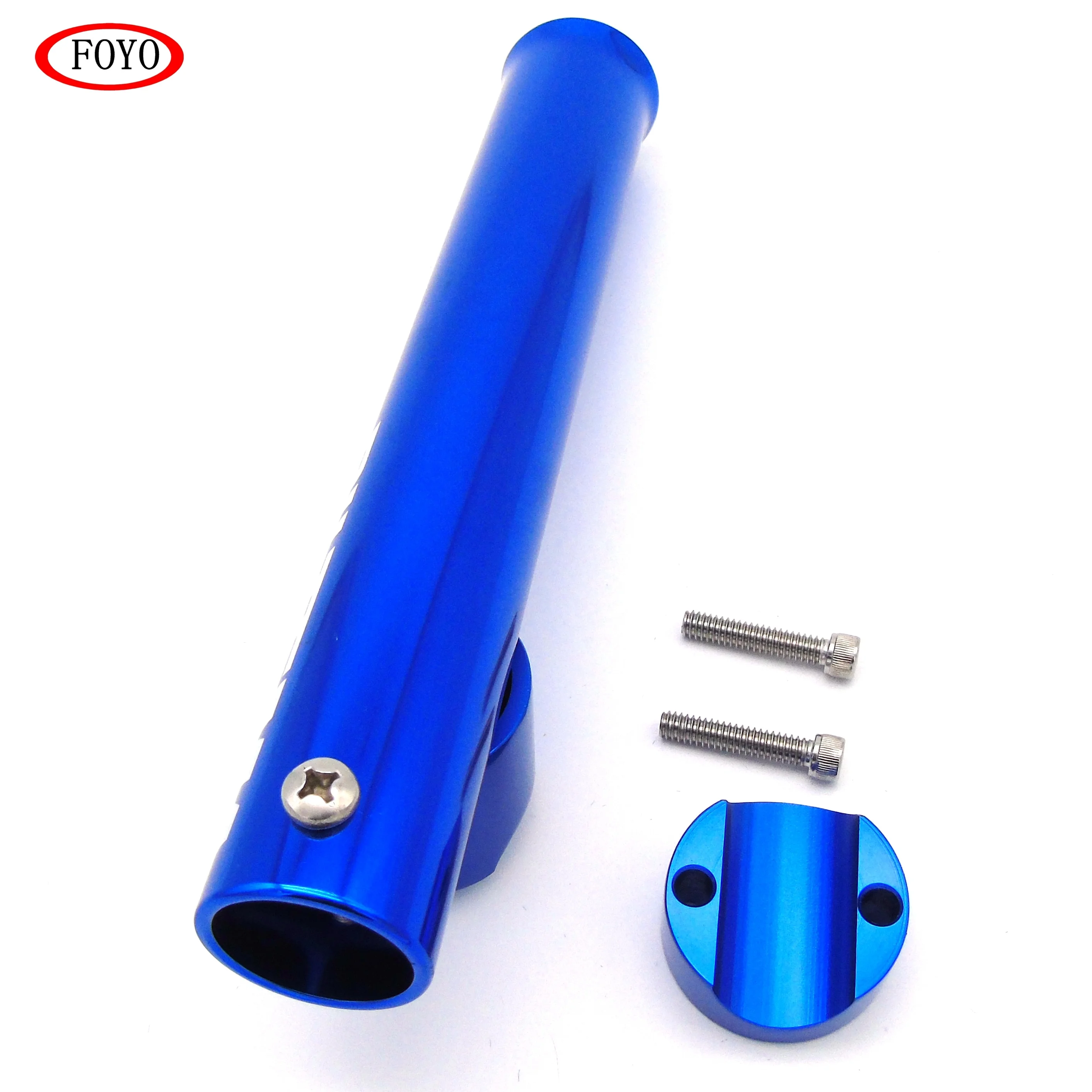 Blue Colored Anodised Aluminium Polished Clamp On Rod Holder For Marine