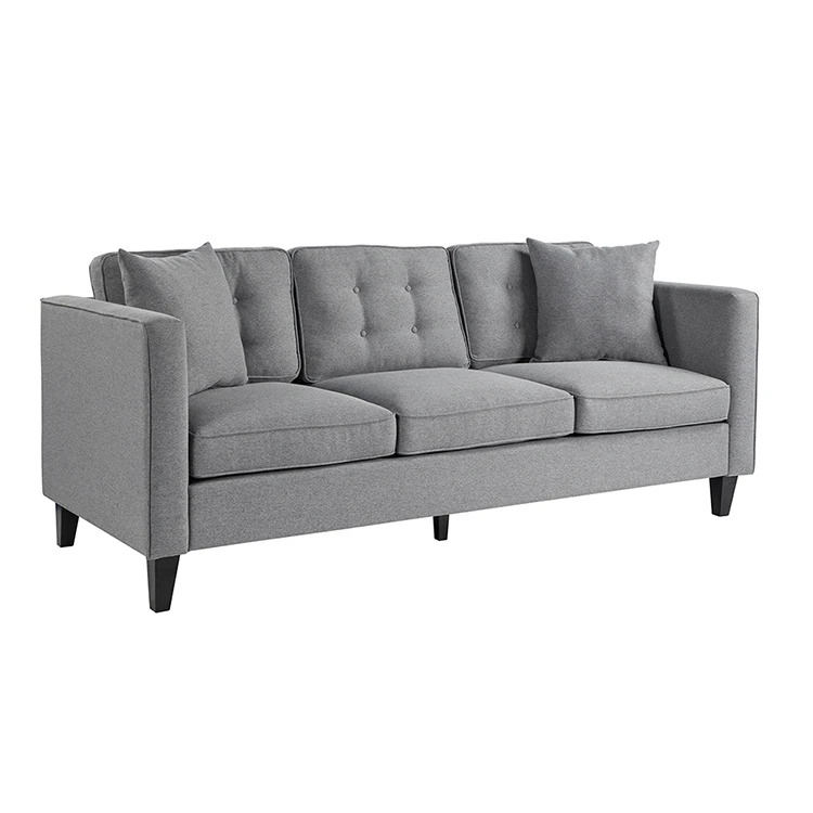 Wholesale set price gray 3 seater wooden furniture compact sofa design