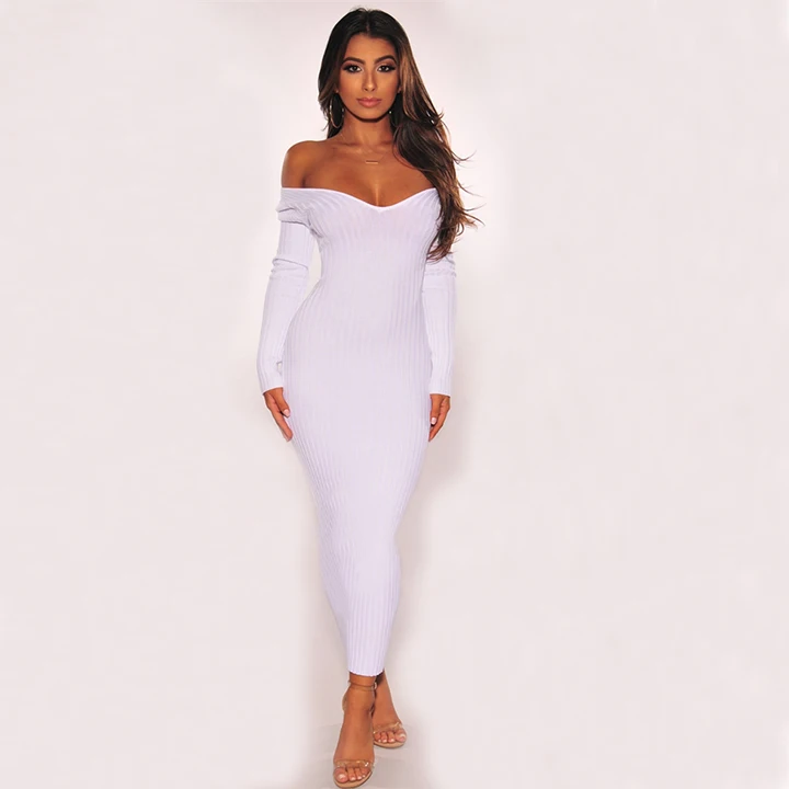 New Arrivals Fashion Celebrity Dress Kim Kardashian Off Shoulder Deep V ...