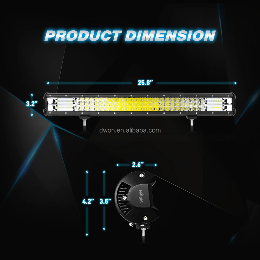 New Waterproof 20 Inch 120w 4x4 Offroad Suv Single Row Battery Powered