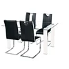 Home Furniture General Use Dining Table Glass Stainless Steel Legs Dining Chair 6 Seater Dining Table Set