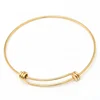 Wholesale Stainless Steel Adjustable Basic Bangles Customized Logo Charm Wired Bracelet