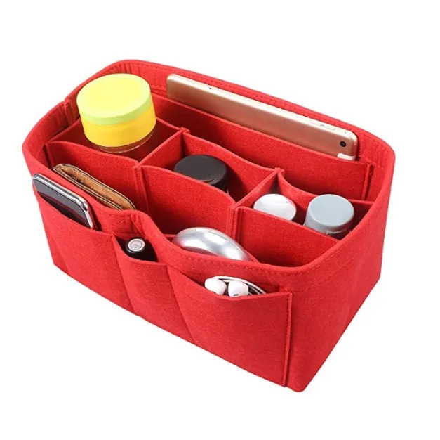 Custom Colorful Felt Insert Bag Organizer Bag In Bag For Handbag Purse