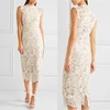 Hot sale white plain lace dress for women formal dress sleeveless dress