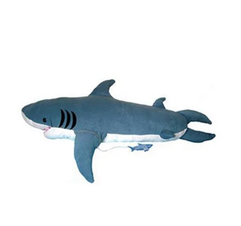 Heritage Kids Shark Sharks Ocean Plush Sleeping Bag Red Blue 21x45 W/ Self Tote 