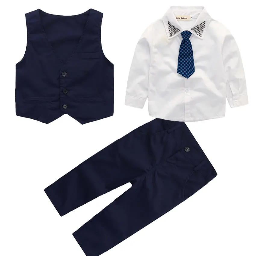 Gentleman Boys Clothing Vest + Shirt + Pants 3 Pieces Kids Suits ...