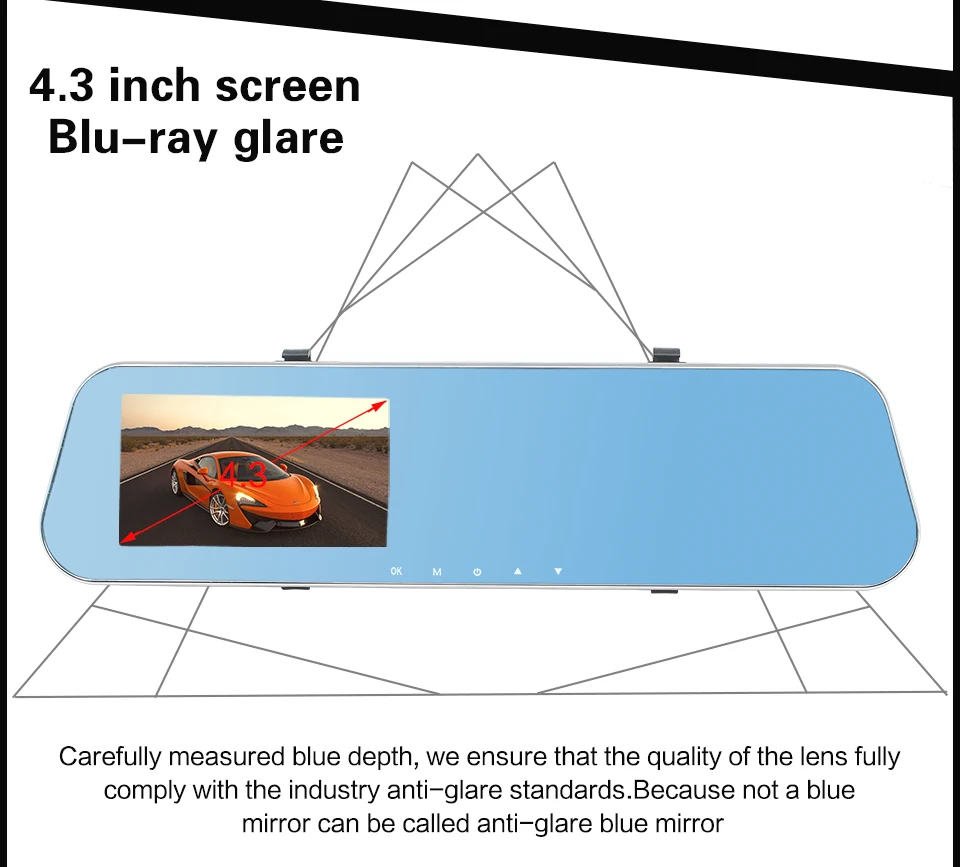 9075 Double lens 1080P Starlight Night Vision Car Camera