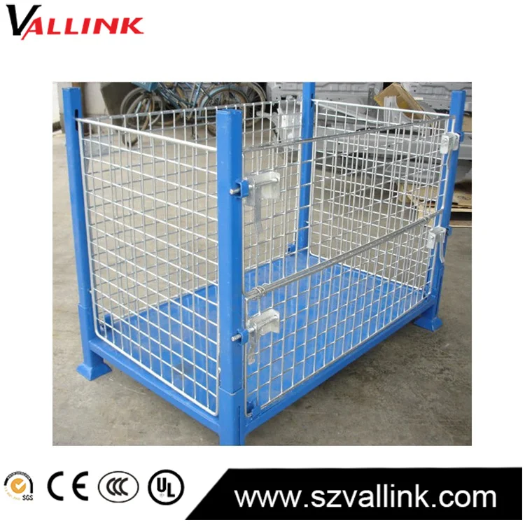 New Arrival Folding Steel Medium Duty Wire Container Pallet Cage Bins ...