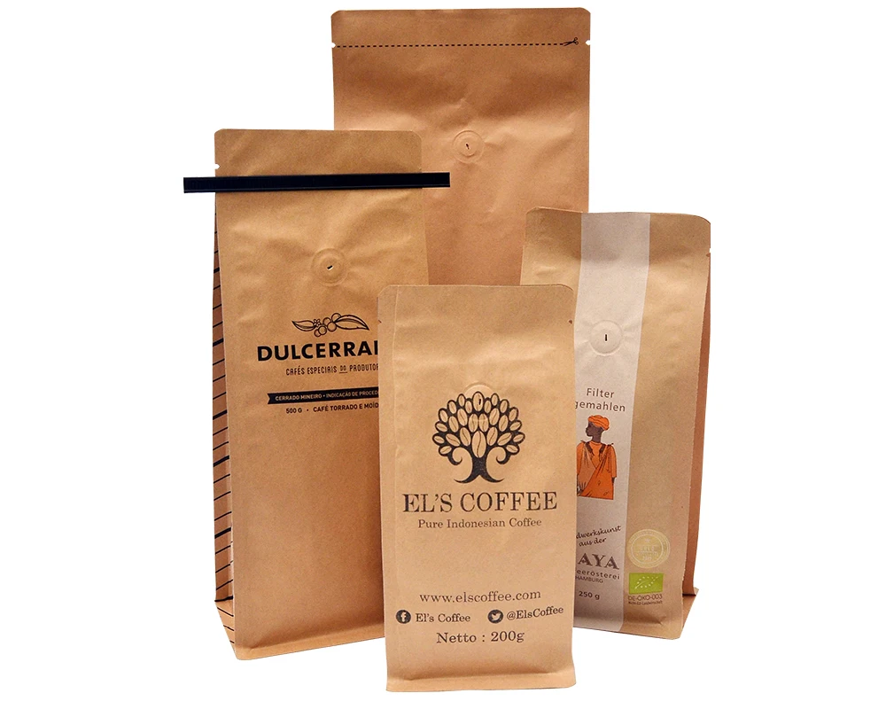 Reusable Kraft Paper Coffee Bags With Valve - Buy Kraft Coffee Bags