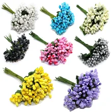 12PCS/lot Mulberry party Artificial Flower Stamen wire stem/marriage leaves stamen wedding box decoration