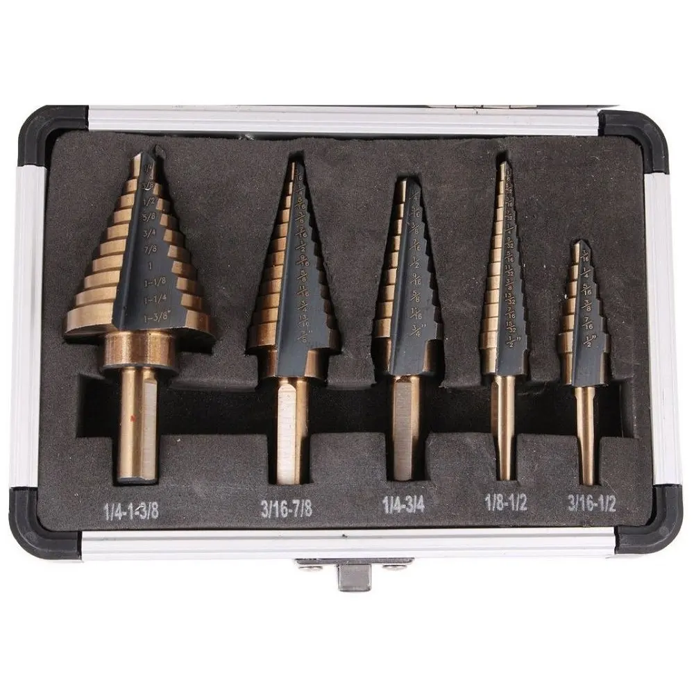 28 Sizes Impact Driver Compatible Nxtop 3 Piece Step Drill Bit Set with Pouch