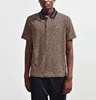 Digital print leopard print polo shirt men Custom logo embroidery contrast collar slim fit noble t shirt