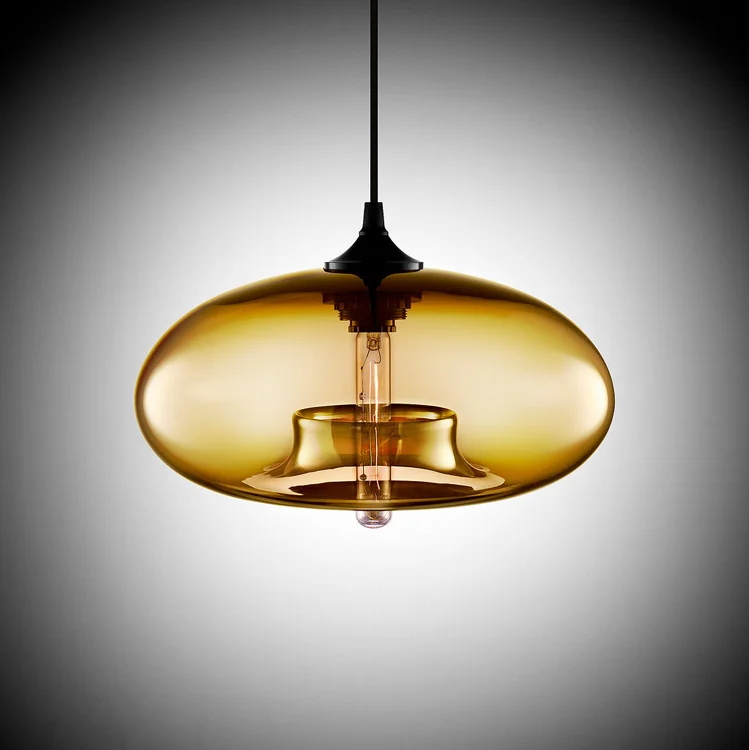 Custom Decoratieve Industriële Vintage Geblazen Gekleurde Glazen Hanger Plafondlamp Lamp