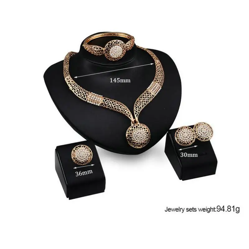 2017 Crystal Necklace Set Wholesale Gold Imitation Jewellery In Dubai