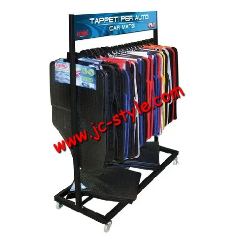 Retail Store Car Mats Display Rack Metal Hanging Mats Display