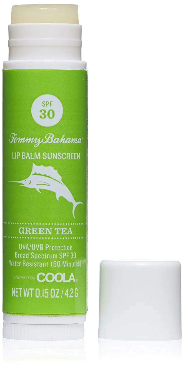Tommy Bahama Sunscreen, Green Tea Lip Balm Sunscreen, SPF 30, 4.2 Grams