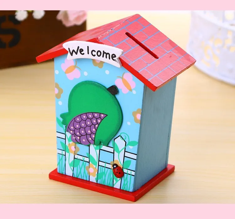 childrens wooden money box