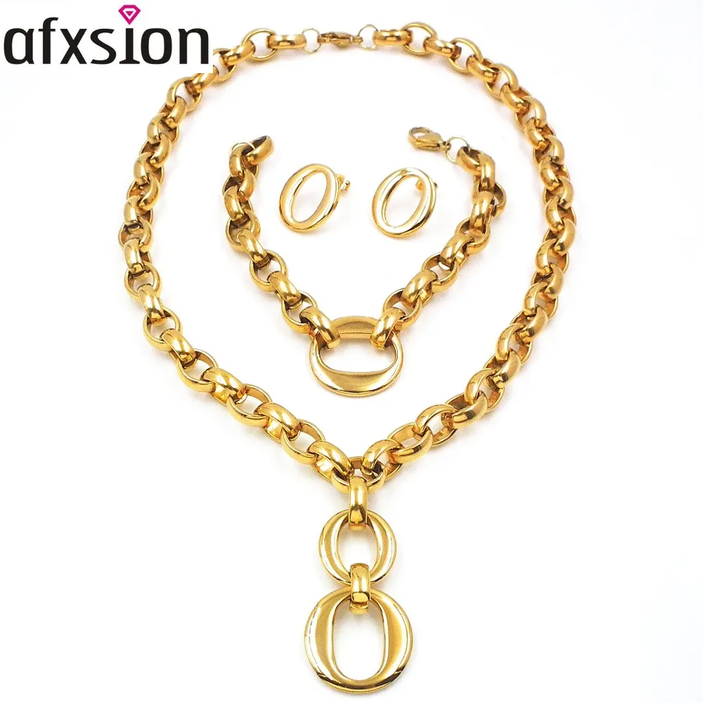 Afxsion New Fashion Simple Oval Jewelry Stainless Steel