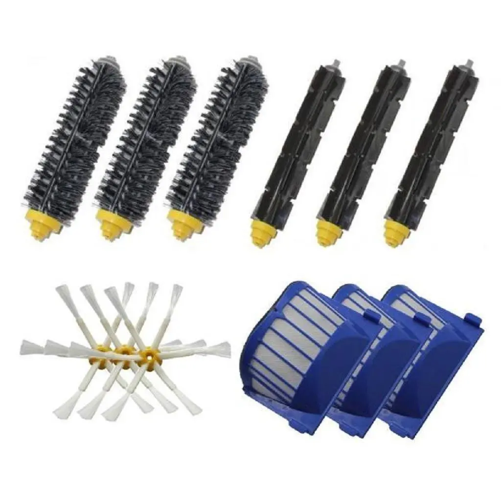 Leewa Accessories for iRobot Roomba 600 Series Vacuum Cleaner Replacement Part Kit - Include 3 Pack Bristle Brushes , Flexible Beater Brushes , 6-Armed Side Brushes Aero , Vac Filters