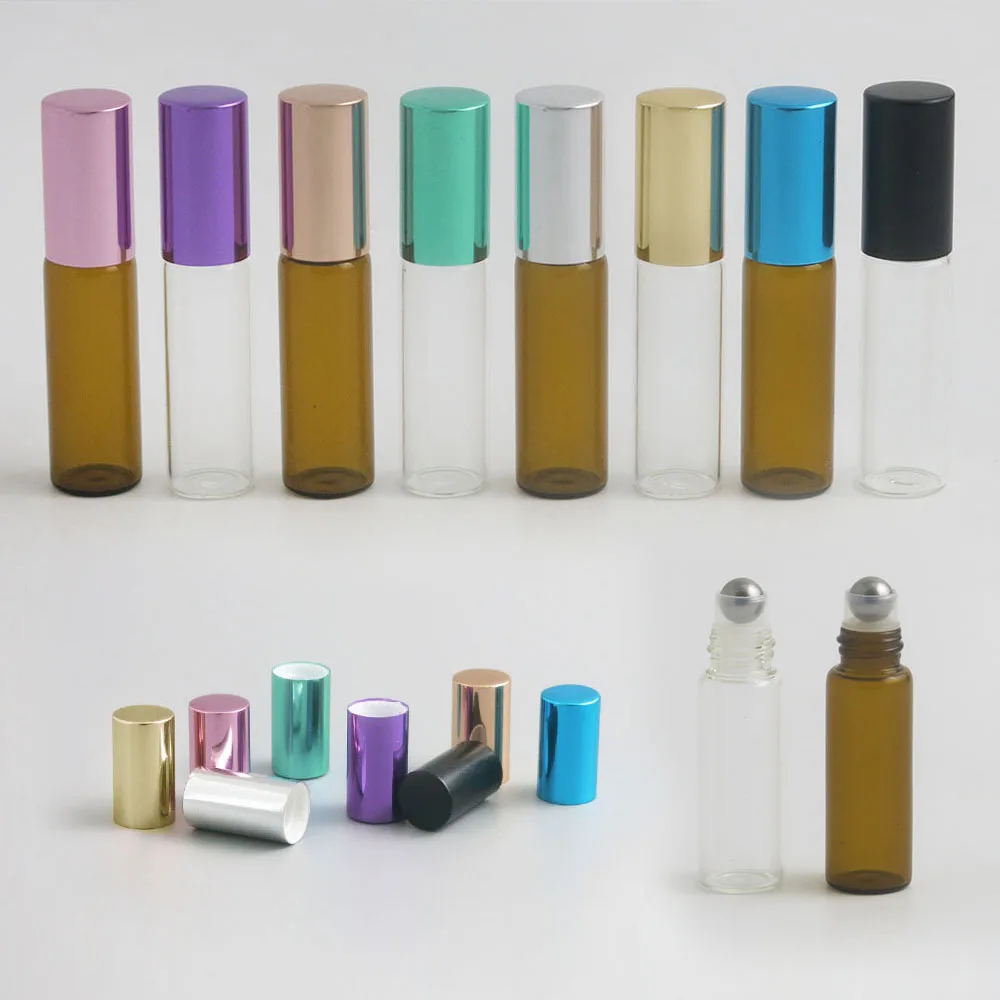 美妙的玻璃 5毫升水晶滚筒香水瓶为妇女化妆品油