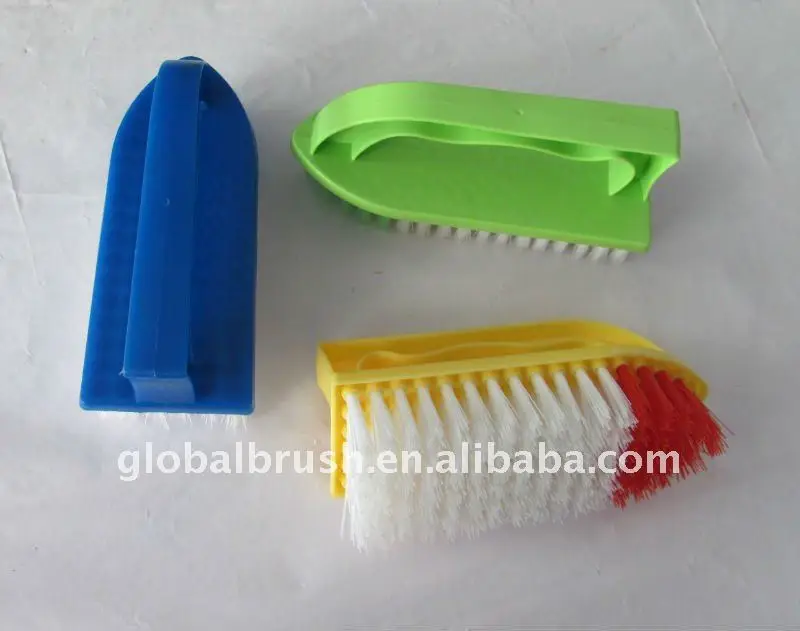 
HQ8138 popular colorful cleaning iron shape brush/laundry brush/scrub brush 