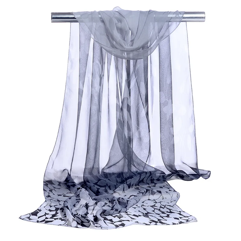 
Womens 100% Hangzhou Silk Scarf Luxury Satin Floral Scarf Long Shawl Wraps for sale 