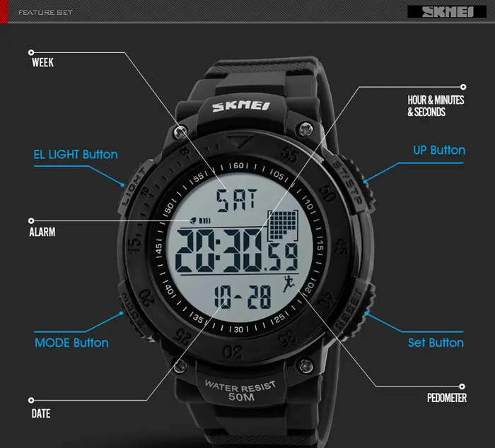 skmei watch pedometer