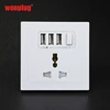 wonplug factory 5V 2.1A 3 usb wall switch and socket with TUV CE ROHS