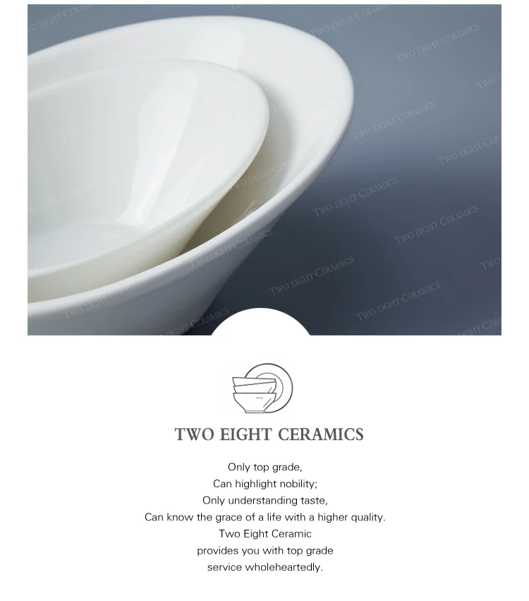 2018 wholesale hotel and restaurant oven safe ceramic slanted bowl ceramic serving bowl
