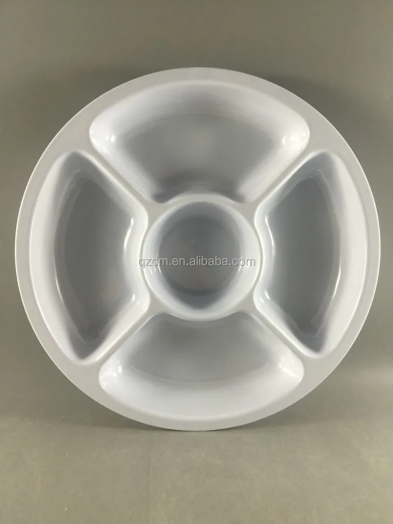 Melamine Aperitive Plate Plastic Five Snacks Tary for 5 divide