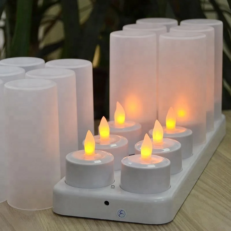 Wholesales Set Of 12 Restaurant Victory Rechargeable Led Tealight