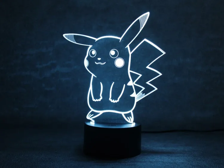 ポケモンgoピカチュウ3dledナイトライト7色変更タッチスイッチテーブルランプ Buy Led 3d Night Light Pokemon Go Pikachu Pikachu Product On Alibaba Com