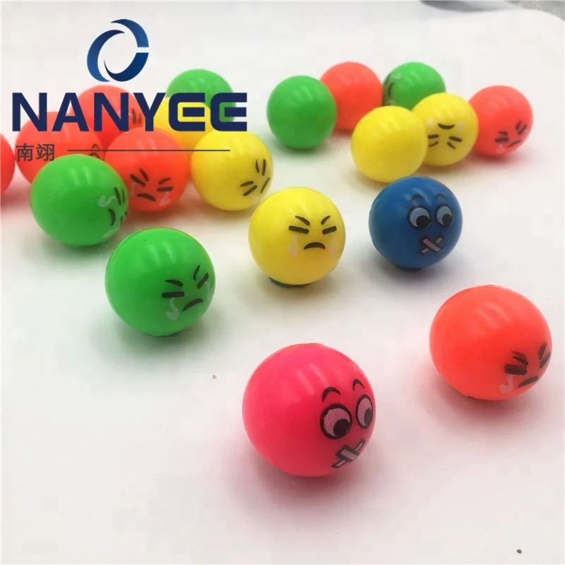 En gros Emoji Smiley Visage Mélange de Caoutchouc couleur 27mm 32mm 45mm Balles Gonflables